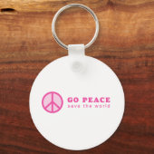 Go Peace （ピンク） キーホルダー (正面)