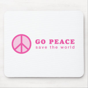 Go Peace (ピンク) マウスパッド