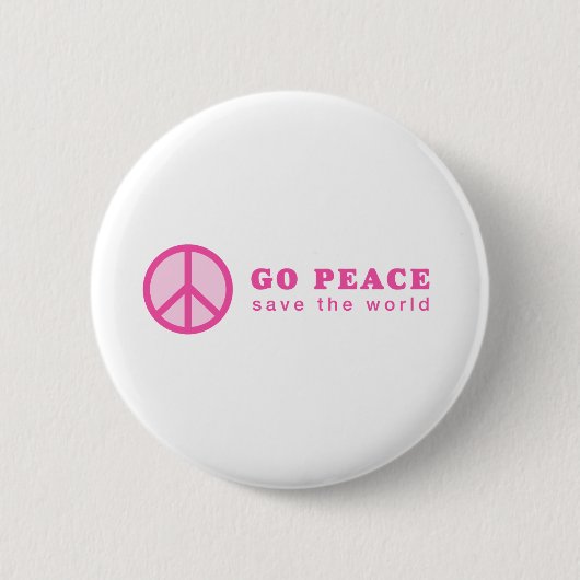 Go Peace (ピンク) 缶バッジ (正面)