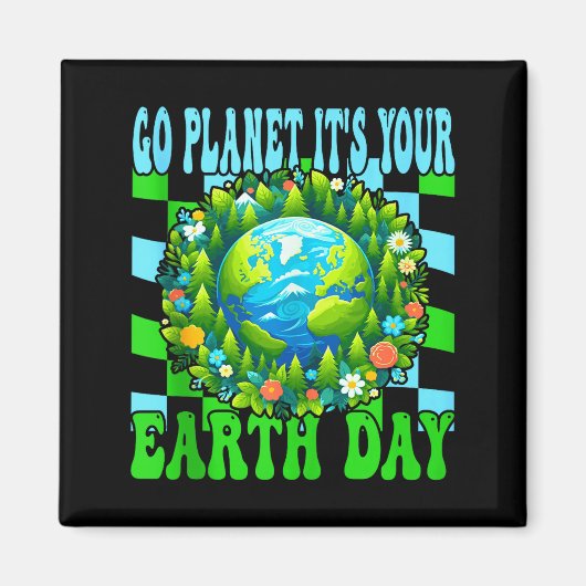 Go planet earth day cute earth nature lovers tank マグネット (正面)