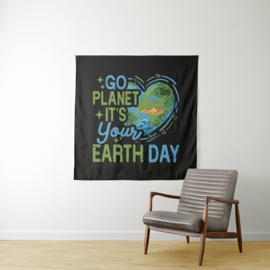 Go Planet It's Your Earth Day タペストリー (インサイチュ)