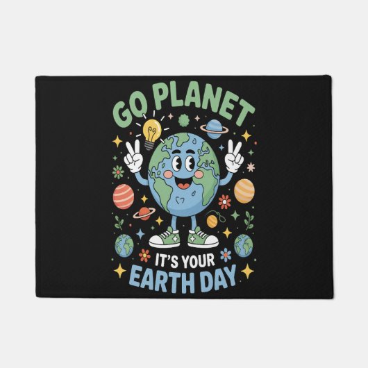 Go Planet Its Your Earth Day ドアマット (正面)