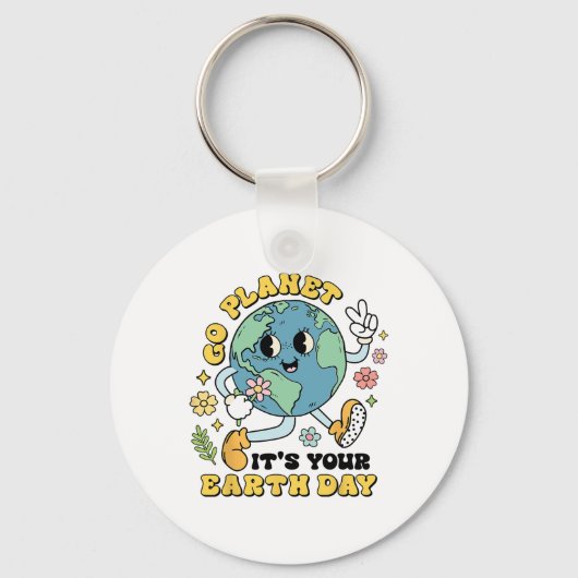 Go Planet Its Your Earth Day Climate Change Scenc キーホルダー (正面)