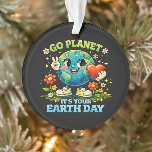 Go Planet It's Your Earth Day green オーナメント (ツリー)