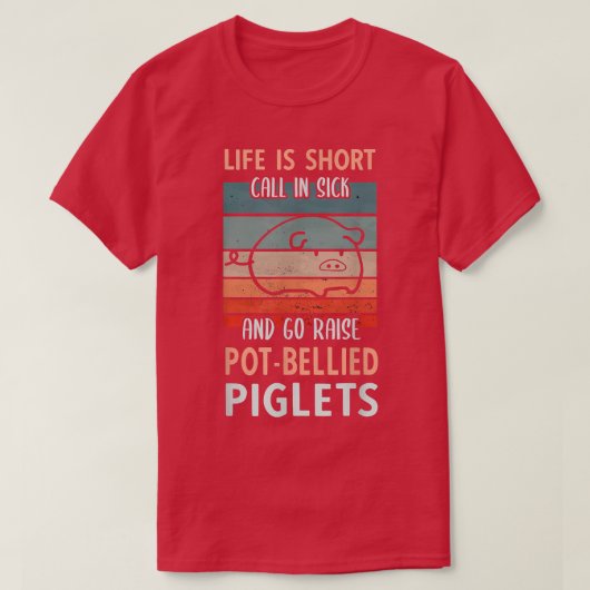 Go Raise Pot Bellied Piglets - Pig Keeper Outfit P Tシャツ (デザイン正面)