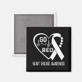 Go Red - 2月アメリカ心臓健康月間アウェアネス マグネット (正面/裏面)
