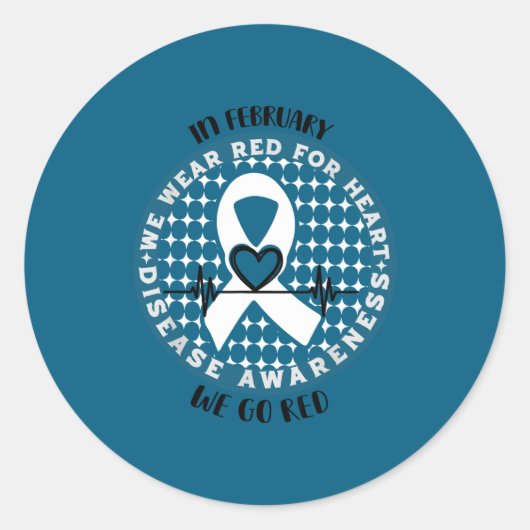 Go Red - American Heart Health Month Awareness In  ラウンドシール (正面)