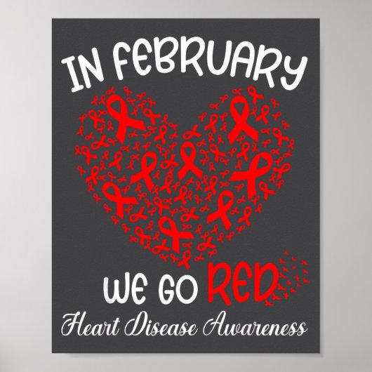 Go Red - American Heart Month Awareness In Februar ポスター (正面)