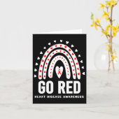 Go Red Day - 赤いハートの心臓病月間 カード (黄色い花)