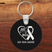 Go Red - February American Heart Health Month Awar キーホルダー (正面)