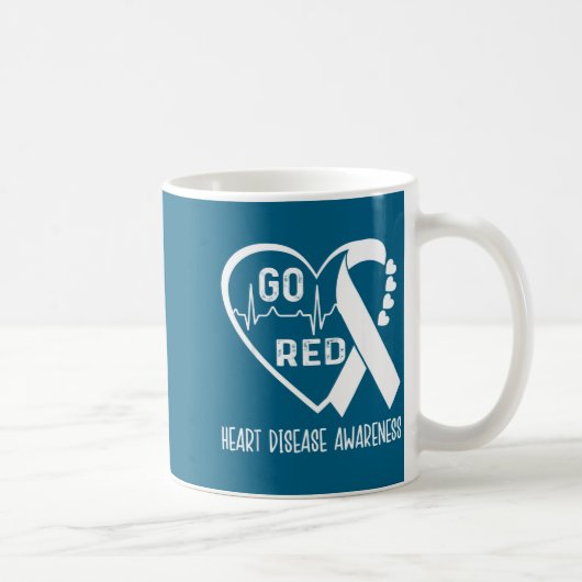Go Red - February American Heart Health Month Awar コーヒーマグカップ (右)