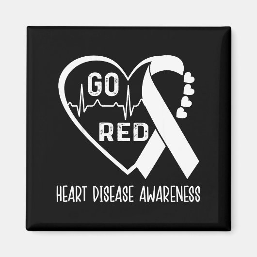 Go Red - February American Heart Health Month Awar マグネット (正面)