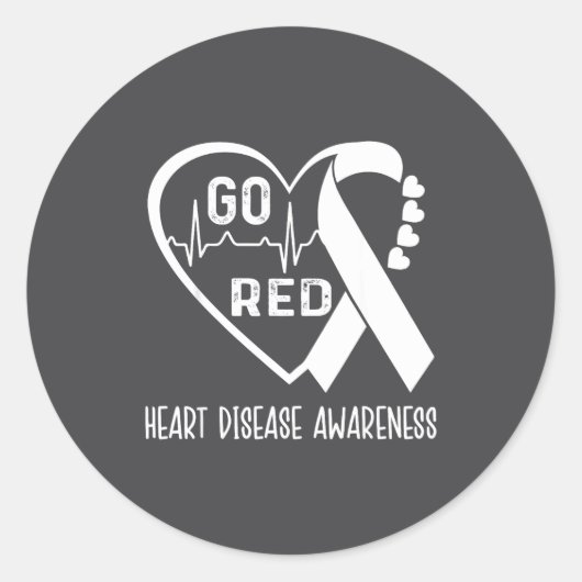 Go Red - February American Heart Health Month Awar ラウンドシール (正面)
