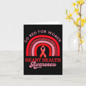 Go Red For Women Heart Health Awareness Heart Dise カード (黄色い花)
