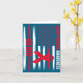 Go Red Heart Disease American Flag Heart Disease A カード (黄色い花)