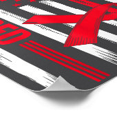 Go Red Heart Disease American Flag Heart Disease A ポスター (角)