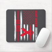 Go Red Heart Disease American Flag Heart Disease A マウスパッド (マウス)