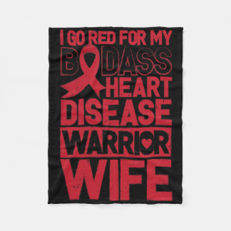 Go Red Heart Disease Awareness Bad Warrior Wife  フリースブランケット