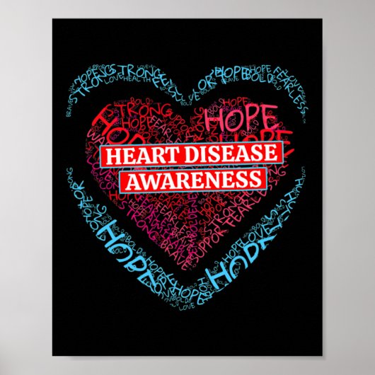 Go Red Heart Disease Awareness For Men Women  ポスター (正面)