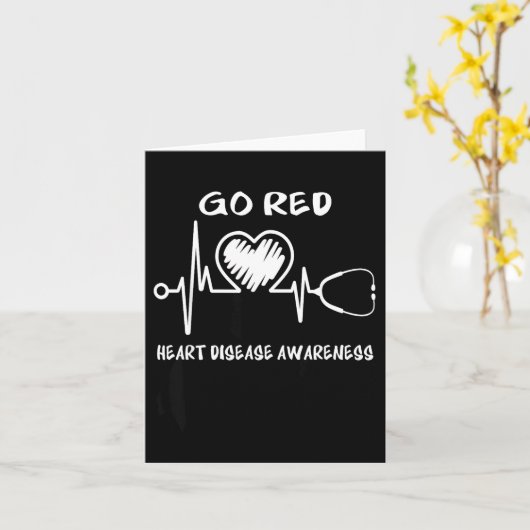 Go Red Heart Disease Awareness Month  カード (黄色い花)