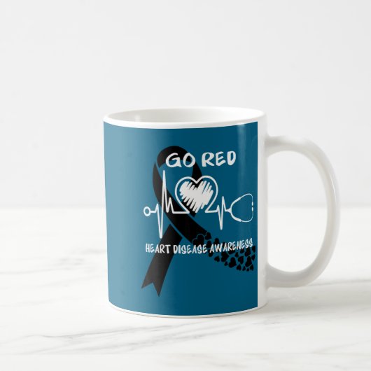 Go Red Heart Disease Awareness Month  コーヒーマグカップ (右)