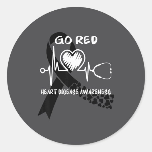 Go Red Heart Disease Awareness Month  ラウンドシール (正面)