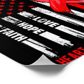 Go Red Heart Disease Suprt Flag - Heart Disease Aw ポスター (角)