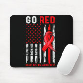 Go Red Heart Disease Suprt Flag - Heart Disease Aw マウスパッド (マウス)