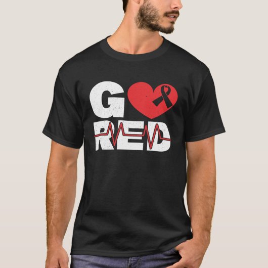Go Red Heart Health Heart Disease Awareness Tシャツ (正面)