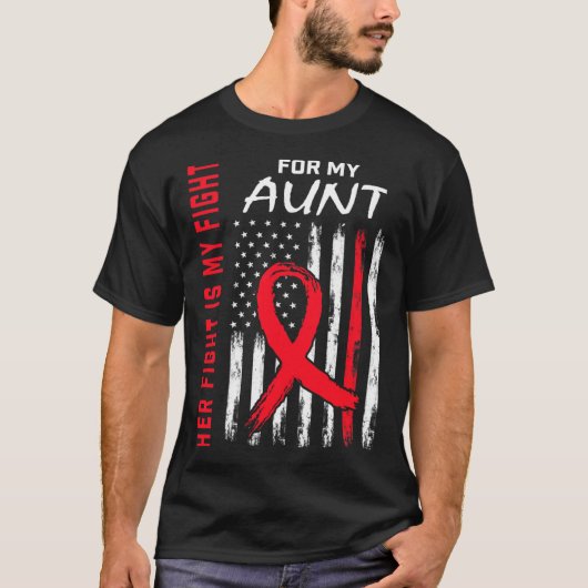 Go Red Her Fight Aunt Heart Disease Awareness Usa  Tシャツ (正面)