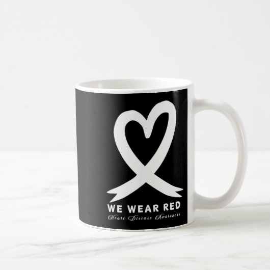 Go Red In February Heart Disease Awareness Health  コーヒーマグカップ (右)