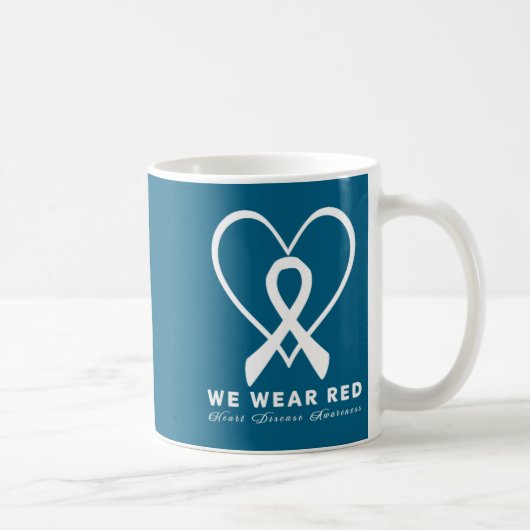 Go Red In February Heart Disease Awareness Health  コーヒーマグカップ (右)