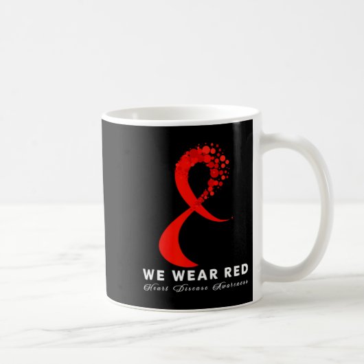 Go Red In February Heart Disease Awareness Health  コーヒーマグカップ (右)