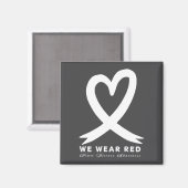 Go Red In February Heart Disease Awareness Health  マグネット (正面/裏面)