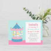 Go Roundメリー,回転木馬誕生日パーティーの招待 招待状 (スタンド正面)