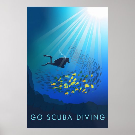 Go Scuba Diving Travel Poster ポスター (正面)