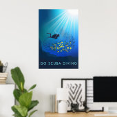 Go Scuba Diving Travel Poster ポスター (ホームオフィス)