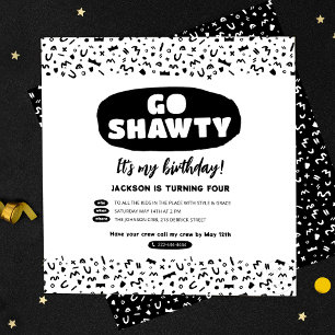 Go Shawtyそれはあなたの誕生日、ヒップホップラップのパーティー 招待状