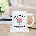 Go Shawty, It's Sherbert Day コーヒーマグカップ<br><div class="desc">Party like it's sherbert day with this cute pop culture parody mug. Design features a bowl of pink and orange watercolor sherbert with "go shawty,  it's sherbert day" in black hand lettered style brush typography. A cute and funny birthday gift for anyone who loves rap lyric puns... or sherbert.</div>
