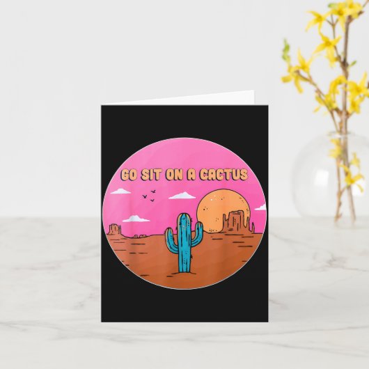 Go Sit On A Cactus Succulent Plant Gardening Desig カード (黄色い花)