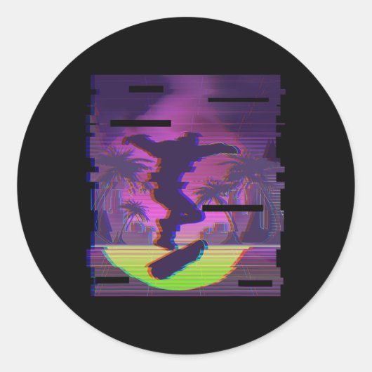 Go Skateboarding And Do Cool Tricks ラウンドシール (正面)