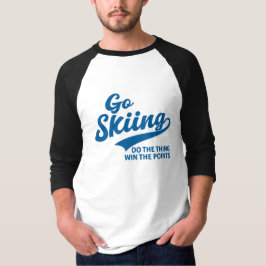 Go Skiing – シンプルなウィンタースポーツのタイポグラフィーデザイン Tシャツ