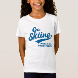 Go Skiing – シンプルな冬のスポーツタイポグラフィーデザイン Tシャツ