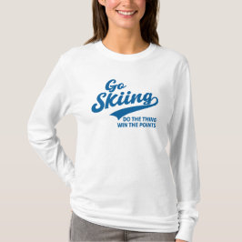 Go Skiing – シンプルな冬のスポーツタイポグラフィーデザイン Tシャツ