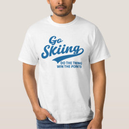 Go Skiing – シンプルな冬のスポーツタイポグラフィーデザイン Tシャツ
