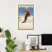 Go Skiing in France Vintage Ski Poster ポスター (ホームオフィス)