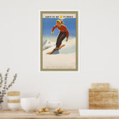 Go Skiing in France Vintage Ski Poster ポスター (キッチン)