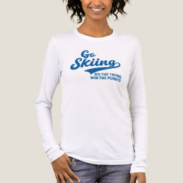 Go Skiing – Minimal Winter Sports Typography Desig トライブレンドＴシャツ