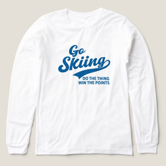 Go Skiing – Minimal Winter Sports Typography Desig トライブレンドＴシャツ (デザイン正面)
