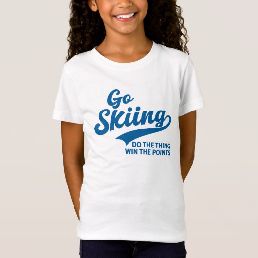 Go Skiing – Minimal Winter Sports Typography Desig Tシャツ (正面)